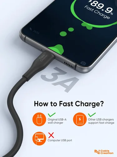 Miniatura 4 de CableCreation Cable USB C de 6 pies, cable USB A a USB C de silicona, cable de carga USB C 3A de carga rápida para iPhone 15/16/16 Pro Max/Plus