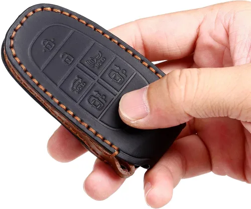 Miniatura 4 de ontto Cubierta de llave de coche inteligente con 3 botones con llavero, piel de piel, protección completa para Hyundai Sonata 2020 2021, color negro