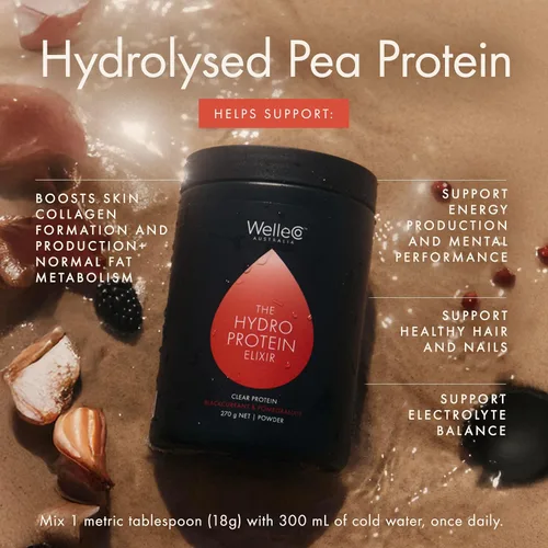 Miniatura 6 de WelleCo HydroProtein Elixir, polvo de electrolito de potasio con 0.55 onzas de proteína vegana para energía, cabello saludable, piel y uñas