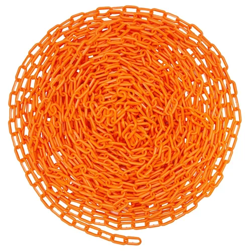 Miniatura 8 de Stockroom Plus Barrera de seguridad de cadena de plástico naranja de 100 pies, eslabones de cadena de plástico naranja para control de multitudes