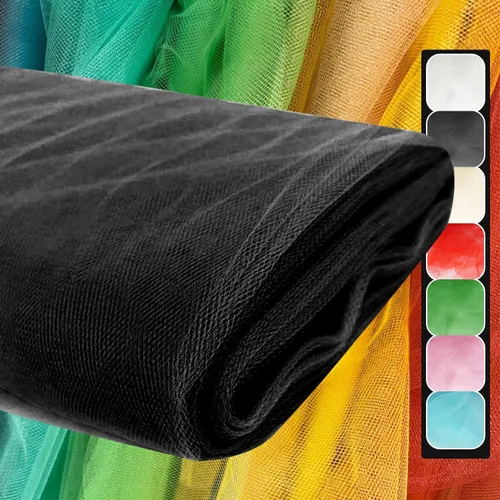 Miniatura 14 de Rollos de tela de tul, 54 pulgadas por 10 yardas (30 pies), cinta de tul para decoración de fiestas de boda, rollo de tela transparente en bobina