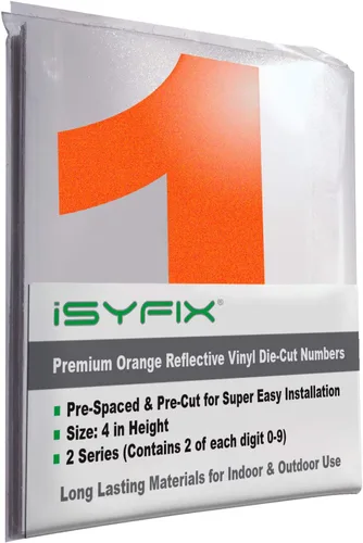 Miniatura 37 de iSYFIX Calcomanías de Números de Vinilo Verde Manzana – 1.5 Pulgadas Autoadhesivas (2 Juegos) – Calcomanía Premium Troquelada y Pre-espaciada
