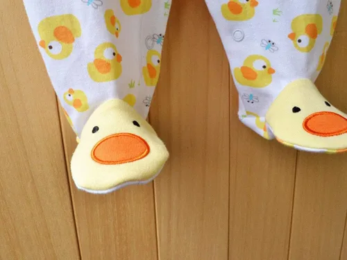 Miniatura 5 de Mameluco de una pieza para bebé de algodón suave con pies para bebés de 0 a 12 meses