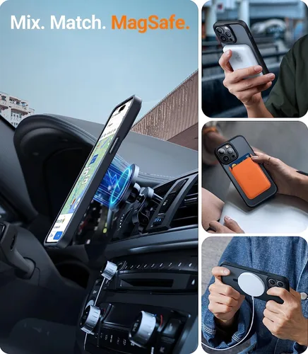 Miniatura 2 de TORRAS Funda magnética más fuerte para iPhone 13 Pro, probada en caídas de grado militar de 12 pies, compatible con MagSafe, silicona mate Verde