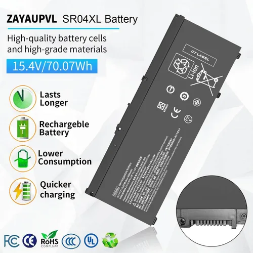Miniatura 2 de 70.07Wh SR04XL SR03XL 917724-855 Batería para HP Omen 15 15-dc0xxx 15-ce0xx Serie 15-dc1xxx 15-cb0xx 15-ce198wm 15-ce019dx 15-ce020a 15t-cb2000