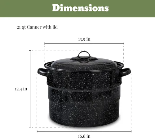 Miniatura 3 de Granite Ware 9 piezas esmaltadas baño de agua olla de enlatado con kit de enlatado, colador y estante. kit de iniciación de suministros de enlatado.