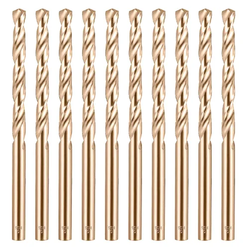 Miniatura 8 de Juego de brocas de cobalto de 0.177 in - 10 piezas, brocas helicoidales M35 de vástago recto, brocas de acero de alta velocidad de 0.177 in