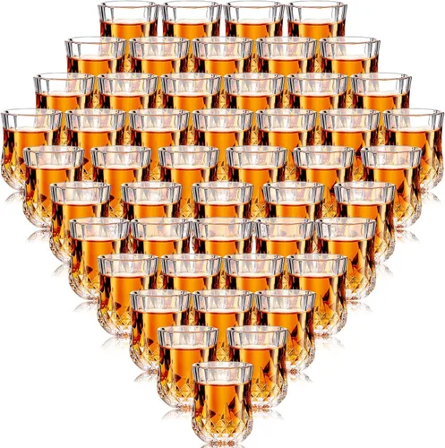 Miniatura 10 de Meanplan Juego de mini vasos de chupito de 1.7 onzas, vasos de degustación, base pesada, taza de chupito transparente, lindas tazas de vino Cordial