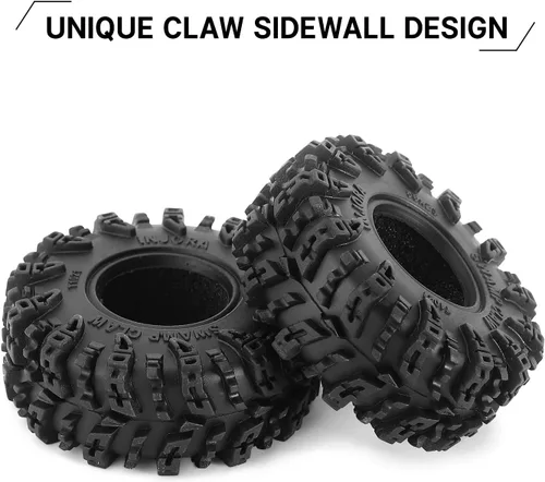 Miniatura 4 de INJORA Neumáticos 1.0 - S5 Swamp Claw Mud Terrain Neumáticos para TRX4M AX24 SCX24 FCX24 1/18 1/24 RC Crawler Car, 2.205 x 0.906 in, T1021