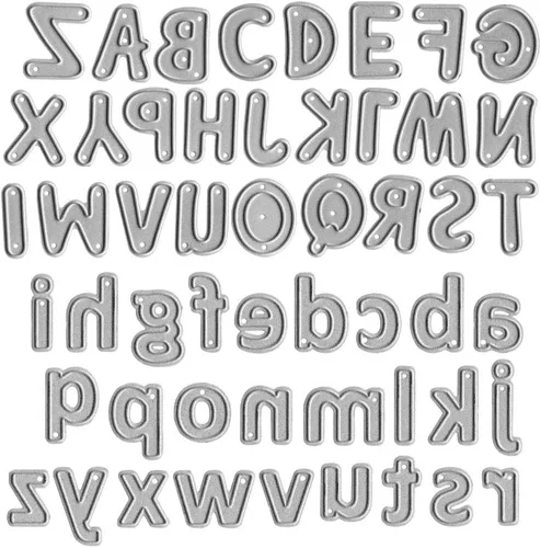 Metal Capital 26 letras troqueladas de corte en relieve minúsculas 26 letras del alfabeto troquelado para hacer tarjetas, agitar, tarjetas, álbumes