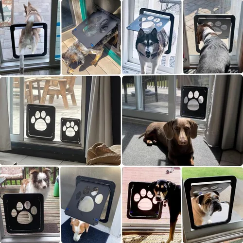 Miniatura 2 de Puerta de perro grande para puerta mosquitera, fácil de instalar Puerta mosquitera para mascotas con cerradura para puerta corredera, puerta