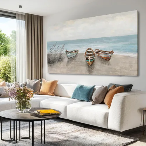 Miniatura 9 de WINKAILIN Pintura blanca, ilustraciones decorativas simples de 29 x 58 pulgadas, arte abstracto de pared para sala de estar, decoración moderna