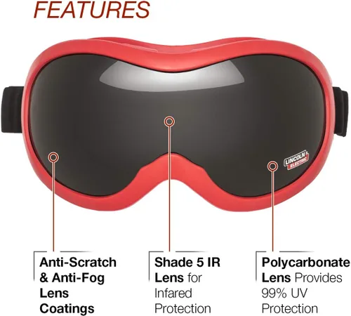 Miniatura 2 de Lincoln Electric Gafas de corte y molienda Shade 5 Anti niebla Anti Scratch K3118-1