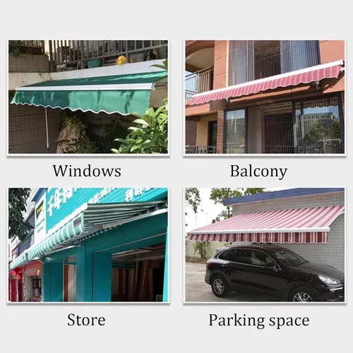 Miniatura 6 de DAZULI Toldo retráctil de repuesto impermeable para patio, rectangular, para exteriores, 7.13 onzas de poliéster para balcón, porche, terraza