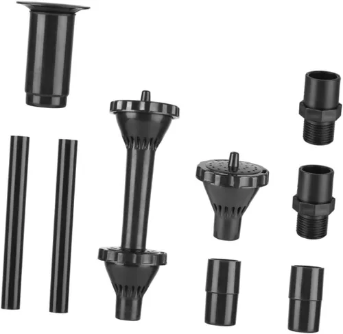 MERRYHAPY Kit de cabezal rociador de fuente de 9 piezas, juego de boquillas de fuente de agua para jardín y piscina, compatible con bombas