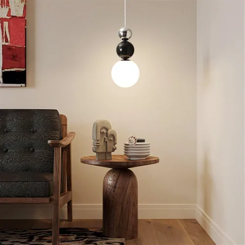 Miniatura 8 de Lámpara colgante de techo estilo granja, lámpara colgante con pantalla de vidrio retro nórdico con cúpula de metal, lámpara de cable ajustable