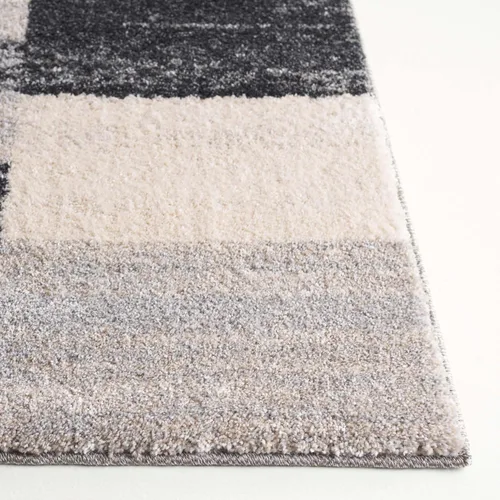 Miniatura 4 de SAFAVIEH Retro Collection - Alfombra de pasillo, 2 pies 3 pulgadas x 7 pies, negro y gris claro, diseño abstracto moderno, no desprende pelusa