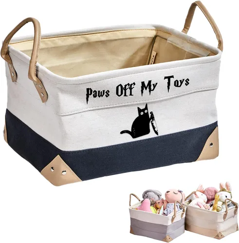 Cesta de almacenamiento personalizada para juguetes para perros, cajas de almacenamiento plegables con asas para mascotas, perros, gatos, juguetes,