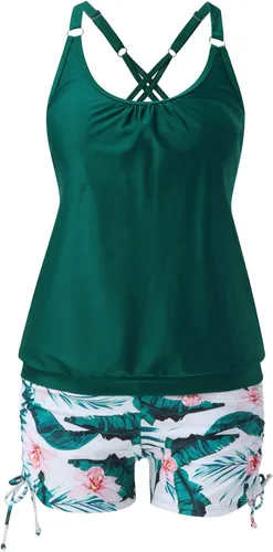 Miniatura 7 de Mittory Tankini Swimsuits for Women Two Piece High Waisted Tummy Control Swimsuit with Boyshorts