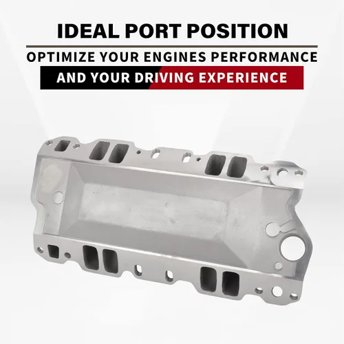 Miniatura 6 de Colector de admisión de doble plano satinado Compatible con SBC de bloque pequeño Chevy 265 350 400 de 1956-1986