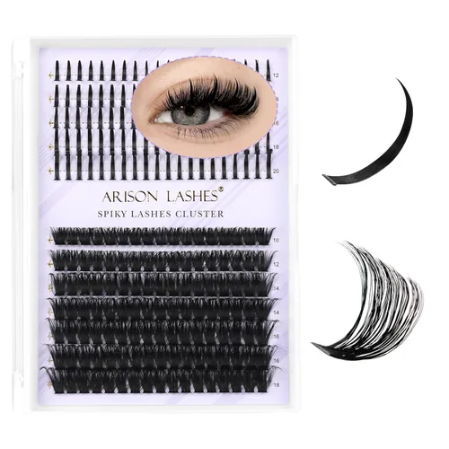 Miniatura 8 de Arison - Extensiones de pestañas en racimo de pestañas, 96 racimos de pestañas, racimo de pestañas individuales en racimo de pestañas individuales
