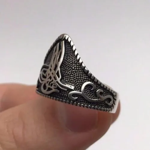Miniatura 5 de Anillo de plata de ley 925 para hombre con diseño otomano turco
