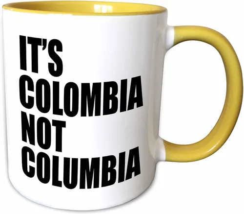 Miniatura 11 de 3dRose Its Colombia Not Columbia - Taza de dos tonos, 11 onzas, color negro