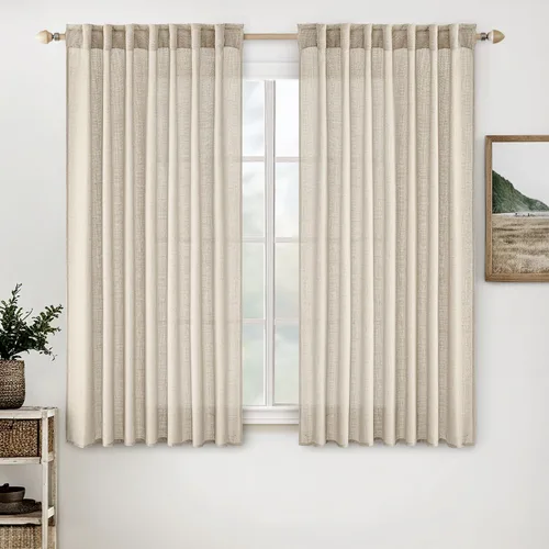 Miniatura 59 de MIULEE Cortinas de lino blanco de 108 pulgadas de largo para dormitorio, sala de estar, cortinas de ventana con textura de lino suave y grueso, Lino