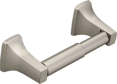 Miniatura 2 de Moen Portarrollos de papel higiénico contemporáneo de níquel cepillado, moderno soporte para papel higiénico montado en la pared, P5050BN