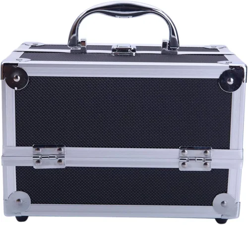 Miniatura 6 de Caja de maquillaje Estuche de tren de gran capacidad de almacenamiento portátil organizador de cosméticos de viaje con compartimentos y bandejas