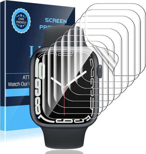 Miniatura 16 de LK Pack de 6 para Apple Watch 41mm / 40mm Protector de Pantalla (Series 8 & 7 & 6) [Película Flexible Mejorada] Auto-reparable, Protector de Azul
