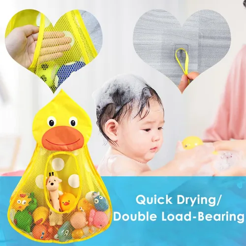 Miniatura 6 de Linkidea Organizador de juguetes de baño, soporte organizador de juguetes de bañera, soporte de red de almacenamiento de juguetes de baño
