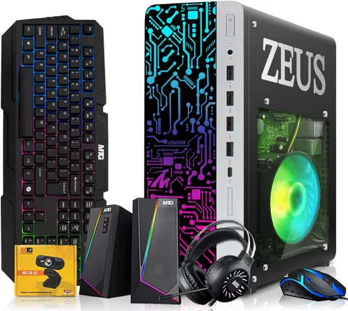 Miniatura 10 de TechMagnet PC de escritorio para juegos, Intel i5 6ª generación, Zeus Pro 6, RX 550, 16 GB de RAM, SSD de 1 TB, monitor de 22 pulgadas, teclado