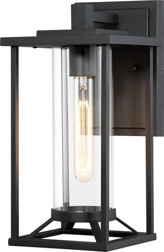 Minka Lavery Farmhouse 72472-66 Trescott - Farol de pared exterior para exteriores, 1 luz de 60 vatios, color negro