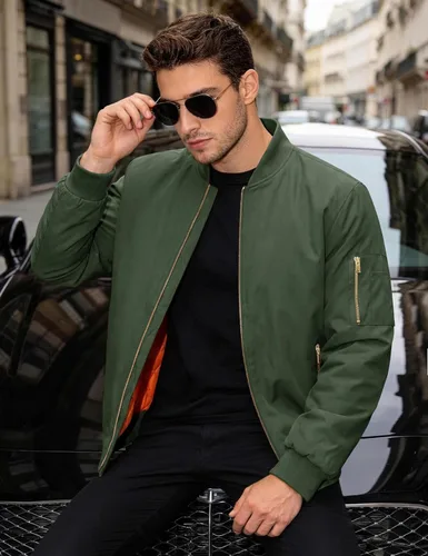 Miniatura 2 de MAGNIVIT - Chaqueta de aviador para hombre, informal, para otoño e invierno, chaqueta y abrigo militar