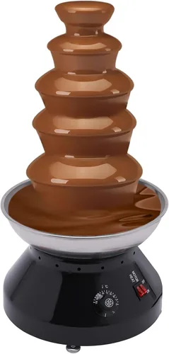 Fuente de chocolate comercial para fondue de chocolate caliente, torre de 5 niveles, 7 libras, gran capacidad, máquina de calentamiento de fusión de