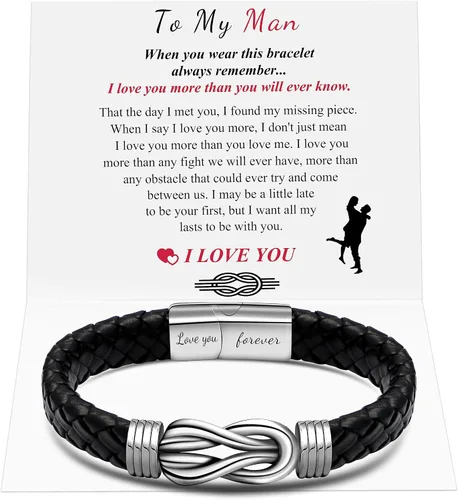 Regalos de cuero para papá, regalo de cumpleaños, novio, marido, nieto, hermano, hijo, para el día de San Valentín, Navidad, graduación, joyería