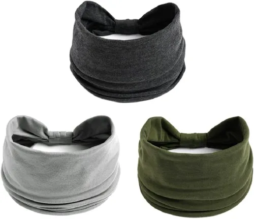 Miniatura 44 de K-Elewon Paquete de 3 diademas elásticas anchas para mujer, bandas para el cabello para yoga, deportes