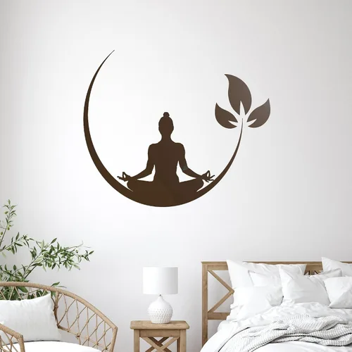 Miniatura 4 de Vinilo adhesivo de pared para sala de yoga, silueta de Buda, sala de meditación, meditación budista, hogar, decoración de estudio zen, arte Azul