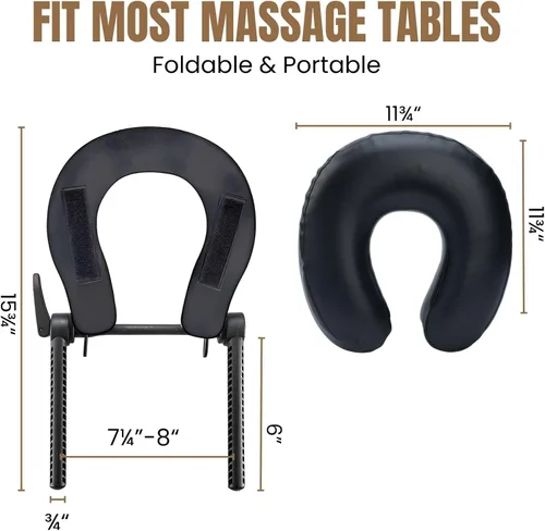 Miniatura 2 de Soporte para masaje facial con cojín para la mesa de masaje, se adapta a la mayoría de mesas de masaje, espuma viscoelástica, ajustable