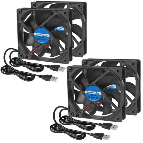Miniatura 9 de Ventilador de ventilador USB de 1.969 in de refrigeración 5015 5V USB 5 voltios ventiladores soplador turbina Turbo rodamiento de bolas