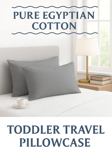 Miniatura 2 de COTTON STICH™ Juego de 2 fundas de almohada para niños pequeños de 12 x 16 pulgadas, 100% algodón de 600 hilos, fundas de almohada suaves y Gris