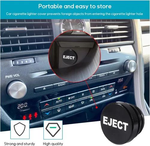 Miniatura 4 de Augeny Funda para Encendedor de Cigarrillos de Coche, Botón de Expulsión a Prueba de Polvo de Aluminio, Funda Universal para Encendedor