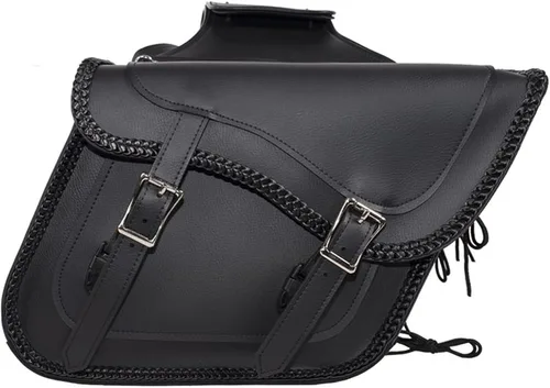 Dream Apparel Alforjas de Cuero Sintético para Motocicleta Tipo Silla de Montar, Alforjas de PVC para Motocicleta, Bolsas Laterales para Honda