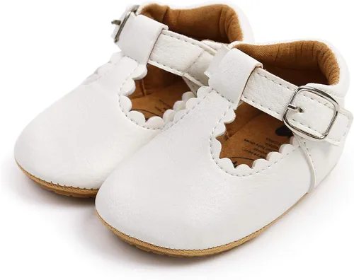 Miniatura 5 de SOFMUO Zapatos deportivos de cuero con cordones para bebés, niños y niñas, suela de goma suave, mocasines Oxford para recién nacidos