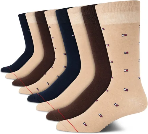 Miniatura 19 de Tommy Hilfiger Calcetines de vestir acolchados y transpirables de tela elástica para hombre, paquete de 8
