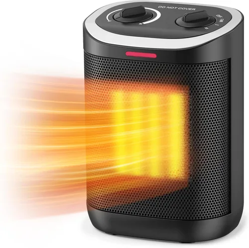 Miniatura 2 de Calentador de espacio pequeño, calentador portátil de cerámica de 1500 W para uso en interiores, protección de seguridad contra sobrecalentamiento