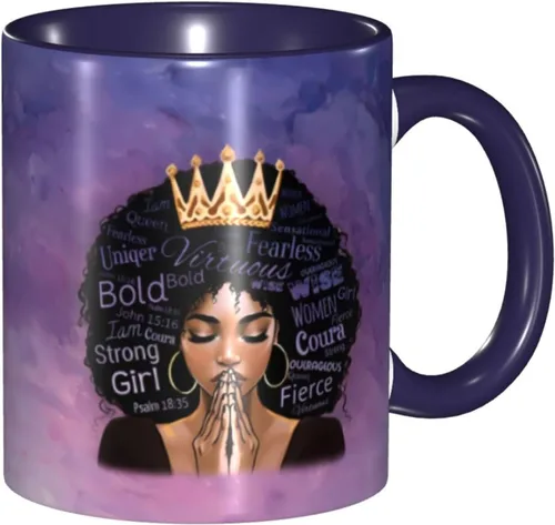 Miniatura 26 de Taza de café, taza de té para mujeres y niñas, taza de diseño único, perfecta para regalos, mujeres afroamericanas afro