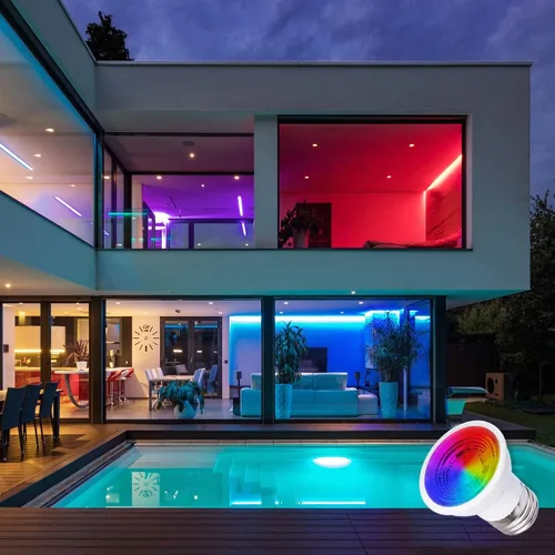 Miniatura 4 de ILC Bombilla LED GU10 equivalente a 40 vatios que cambia de color, 12 colores, 5 W, regulable, blanco cálido, 2700 K, RGB bombillas LED con control