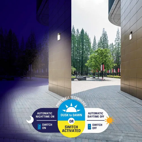 Miniatura 5 de Equivalente a 150 W, LED integrado, acabado de bronce, mini luz de pared del atardecer al amanecer, CCT seleccionable 3000K/4000K/5000K